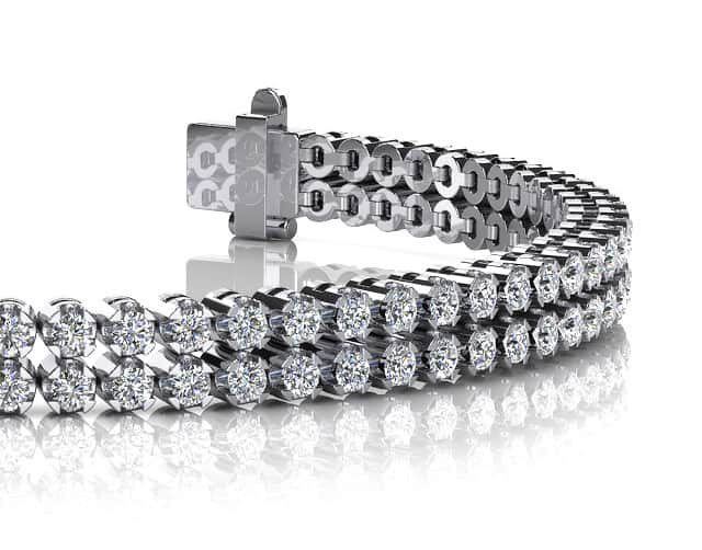 Double Row Diamond Bracelet Diamond  with 4.16 ct.(finished) 2.0mm