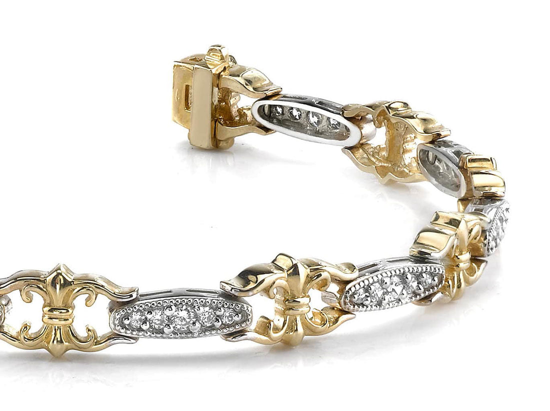 Crown Link Bracelet Diamond  with 1.00 ct.(finished) 1.25mm, 1.5mm, 2.0mm