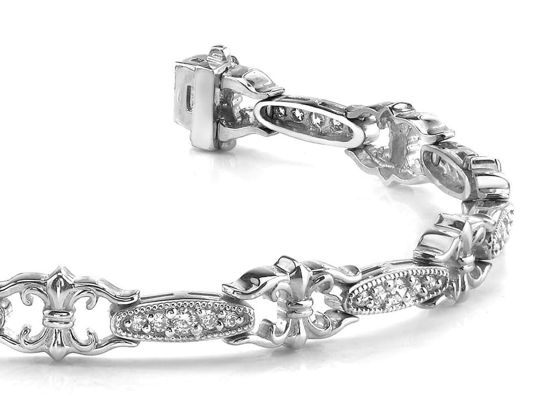Crown Link Bracelet Diamond  with 1.00 ct.(finished) 1.25mm, 1.5mm, 2.0mm