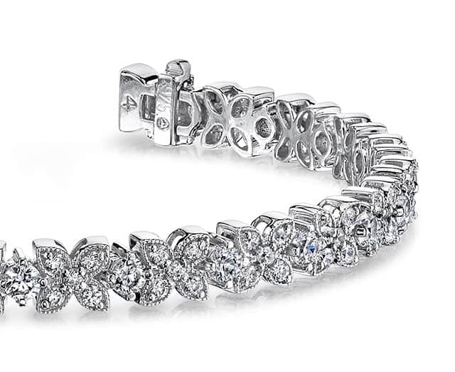 Flower Diamond Bracelet Diamond  with 4.16 ct.(finished) 1.6mm, 1.7mm, 3mm