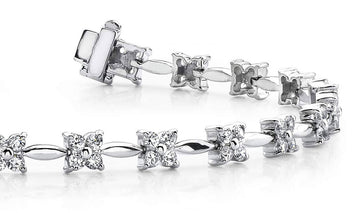 Flower Link Diamond Bracelet with 2.94 ct.(finished) 2.1mm