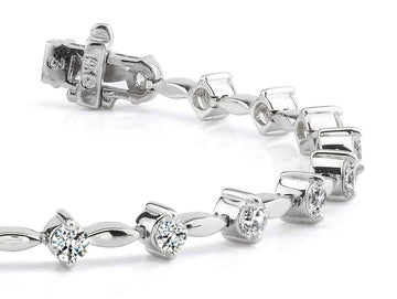 Classic Diamond Link Bracelet Lab-Grown Diamond  with 2.06 ct.(finished) 2.8mm