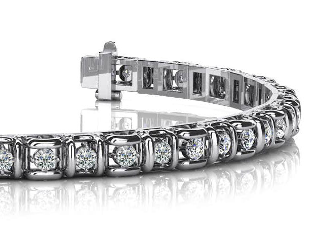 Cross Directional Link Diamond Bracelet Lab-Grown Diamond  with 1.51 ct.(finished) 1.9mm