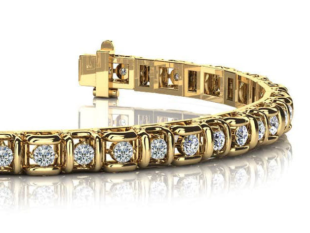 Cross Directional Link Diamond Bracelet with 1.01 ct.(finished) 1.7mm