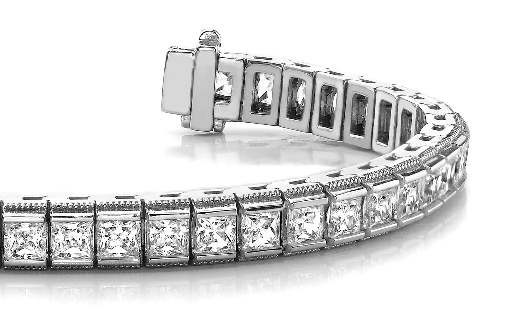 Milgrain Edge Diamond Bracelet Diamond  with 10.20 ct.(finished) 3.1mm