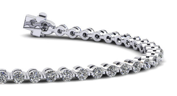 Classic Prong Set Diamond  Tennis Bracelet with 6.93 ct.(finished) 3.8mm