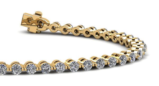 Classic Prong Set Diamond  Tennis Bracelet with 6.93 ct.(finished) 3.8mm