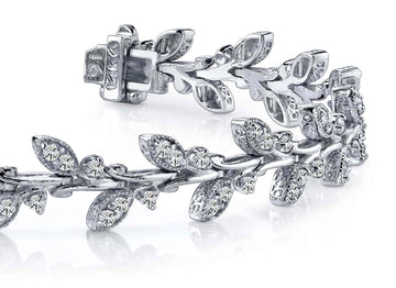 Vintage Style Leaf Diamond Bracelet Diamond  with 2.97 ct.(finished) 2.0mm