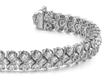 Figure Eight Diamond Link Bracelet Diamond  with 4.97 ct.(finished) 2.1mm