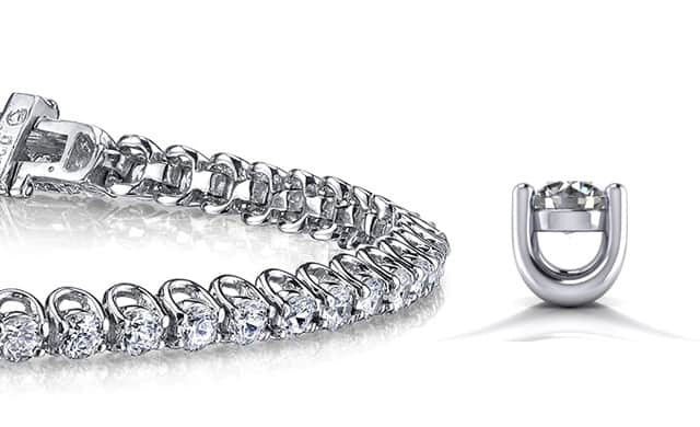 Scoop Link Diamond  Tennis Bracelet with 3.98 ct.(finished) 2.7mm