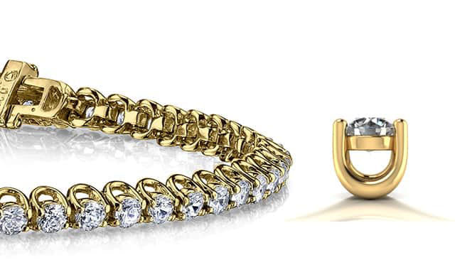 Scoop Link Diamond  Tennis Bracelet with 6.02 ct.(finished) 3.25mm