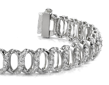 Intertwined Diamond Bracelet Diamond  with 5.01 ct.(finished) 1.5mm, 1.75mm, 2mm