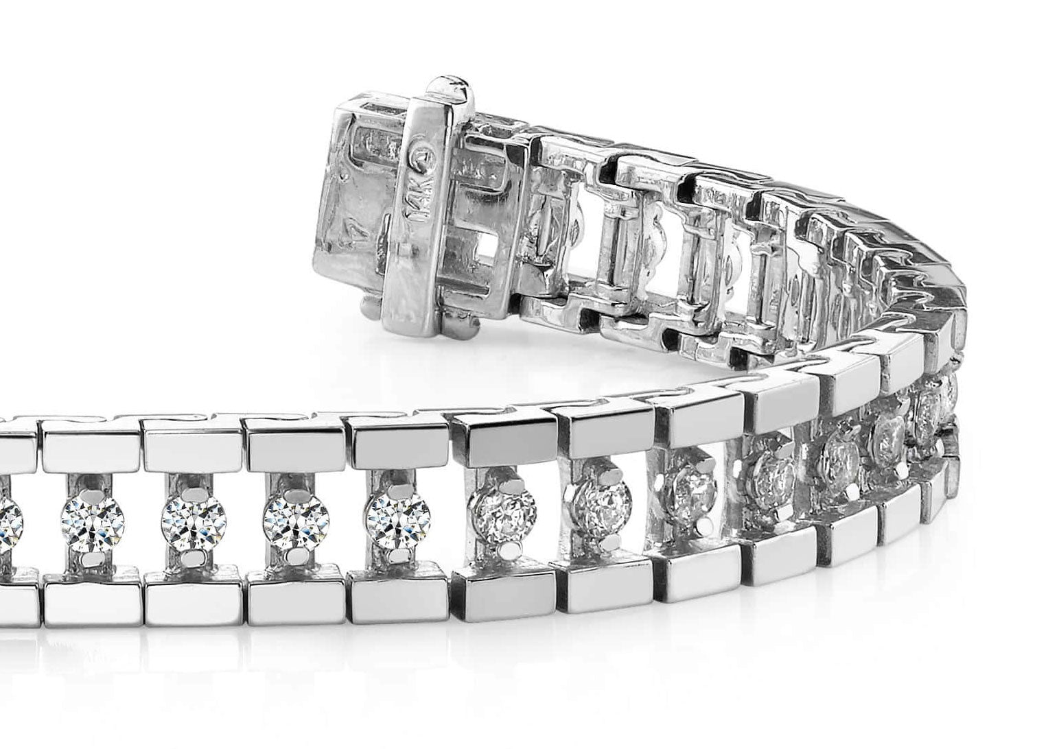 Track Link Diamond Bracelet with 2.50 ct.(finished) 2.25mm
