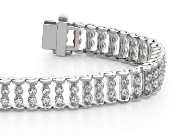 Double Diamond Candlestick Bracelet Diamond  with 4.08 ct.(finished) 2.25mm