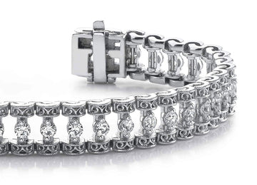 Filigree Diamond Candlestick Bracelet Diamond  with 3.52 ct.(finished) 2.75mm