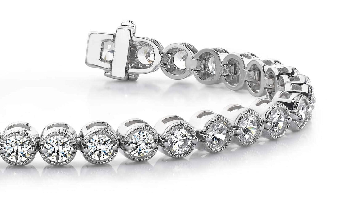Circle Milgrain Diamond Bracelet Diamond  with 1.10 ct.(finished) 1.5mm
