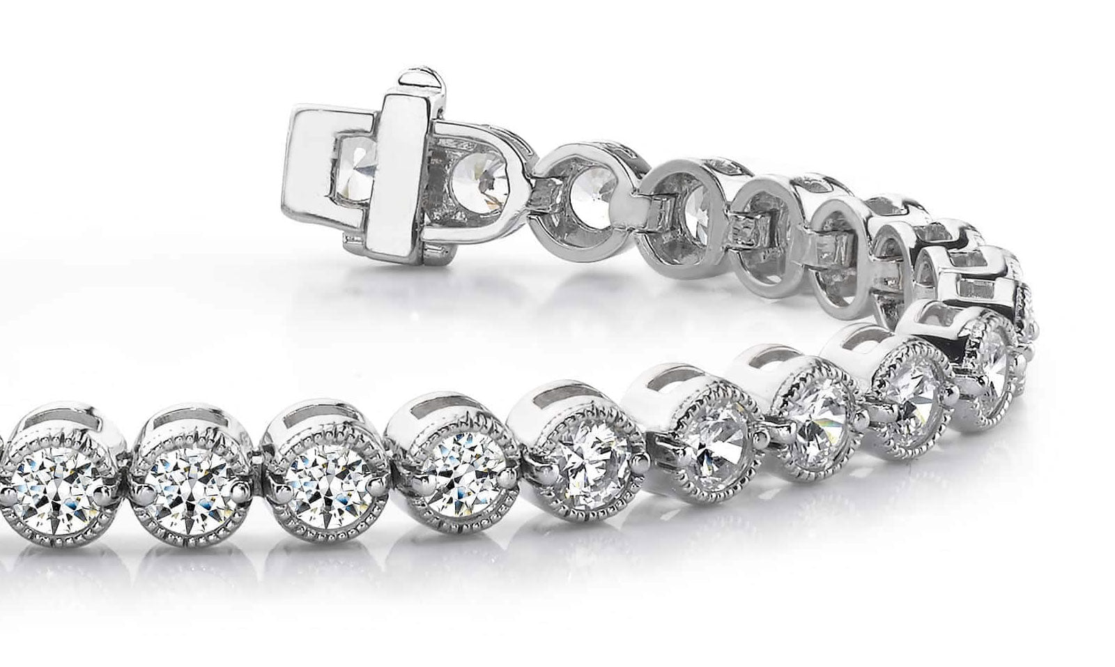 Circle Milgrain Diamond Bracelet Diamond  with 4.41 ct.(finished) 3mm