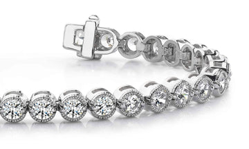 Circle Milgrain Diamond Bracelet Diamond  with 4.41 ct.(finished) 3mm