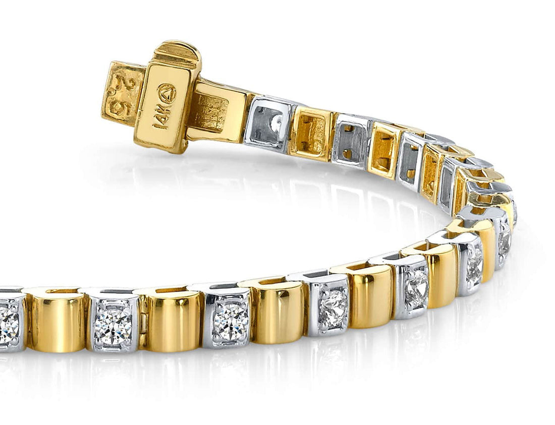 Solid Box Link Diamond Bracelet with 1.50 ct.(finished) 2.5mm