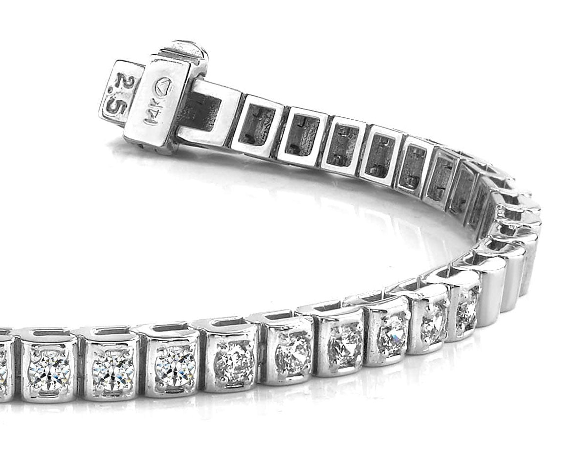 Box Link Diamond Bracelet with 1.04 ct.(finished) 2.5mm
