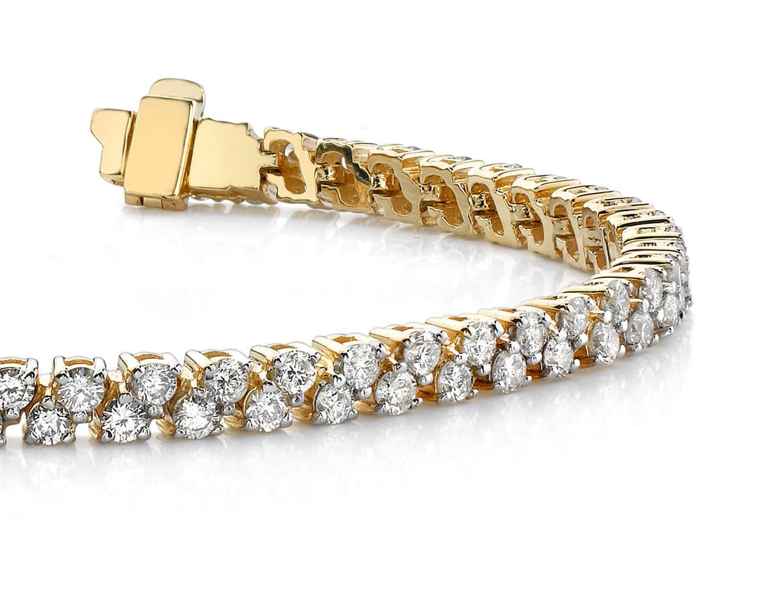 Diamond Checkerboard Two Row Tennis Bracelet Diamond  with 4.90 ct.(finished) 2.25mm