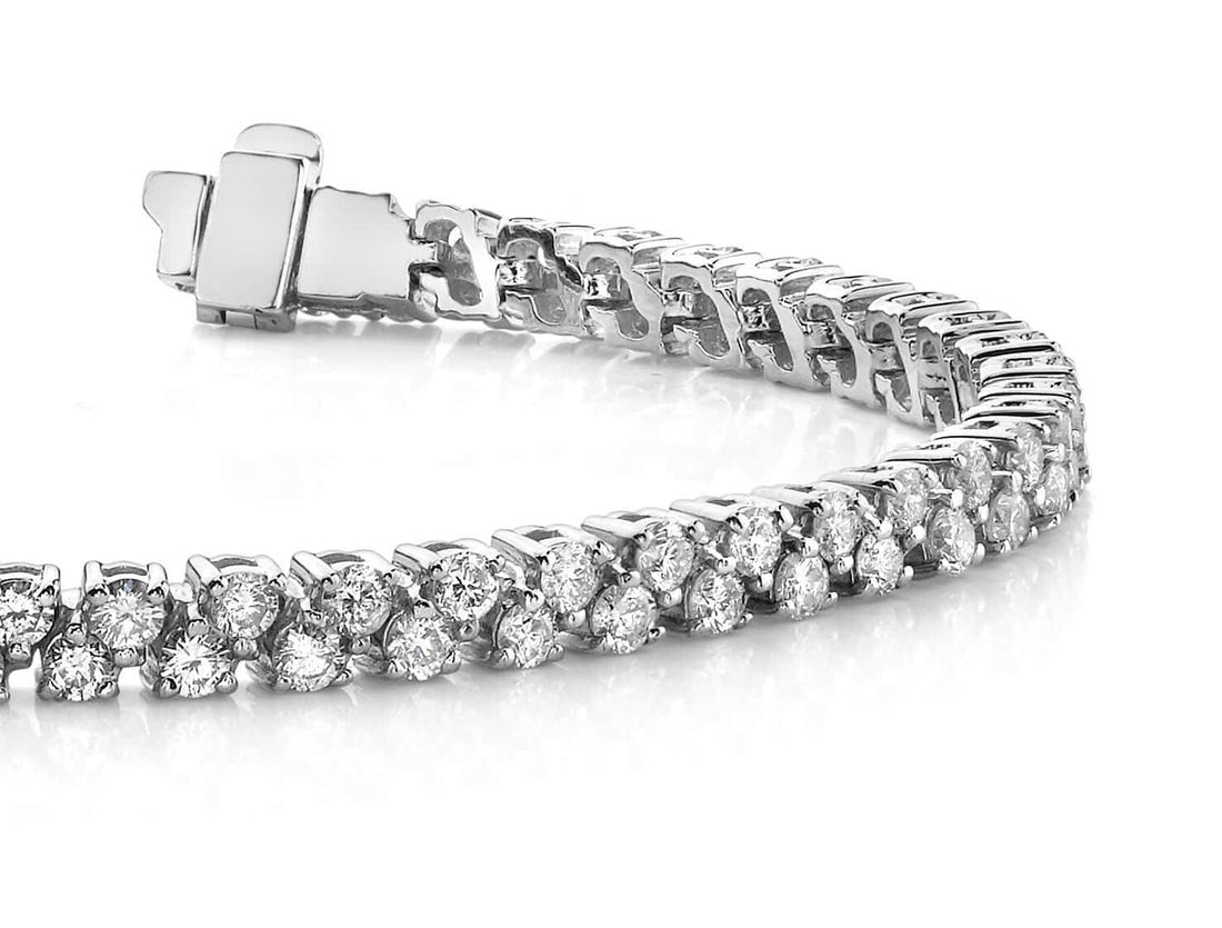 Diamond Checkerboard Two Row Tennis Bracelet Diamond  with 6.02 ct.(finished) 2.5mm