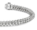Three Row Diamond Scoop Link Bracelet Diamond  with 5.94 ct.(finished) 1.5mm, 2.75mm