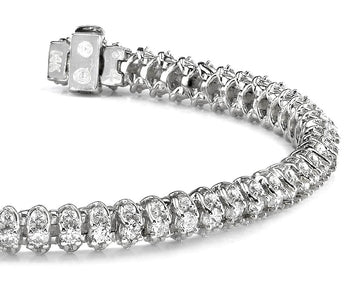 Three Row Diamond Scoop Link Bracelet Diamond  with 5.94 ct.(finished) 1.5mm, 2.75mm