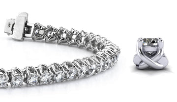 Scoop Link Diamond Strand Diamond Tennis Bracelet with 8.05 ct.(finished) 3.6mm