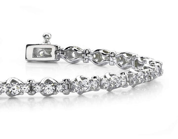 Triple Diamond Link Bracelet Diamond  with 5.04 ct.(finished) 2.5mm, 3.1mm