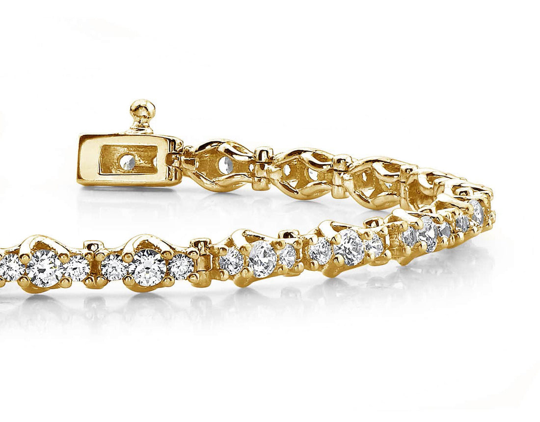 Triple Diamond Link Bracelet Diamond  with 2.07 ct.(finished) 1.5mm, 2.25mm