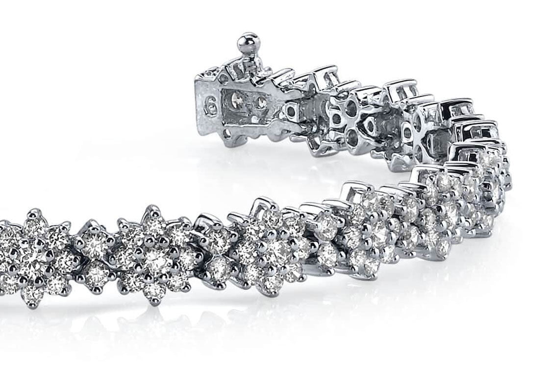 Starburst Red Carpet Bracelet Lab-Grown Diamond  with 7.03 ct.(finished) 1.8mm, 2.1mm, 2.8mm