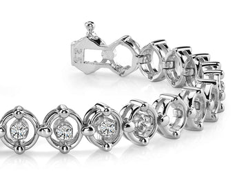 Diamond Compass Link Bracelet In Diamond  with 0.60 ct.(finished) 3mm
