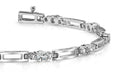Rectangle Link Diamond Bracelet with 1.00 ct.(finished) 2.2mm, 3.2mm