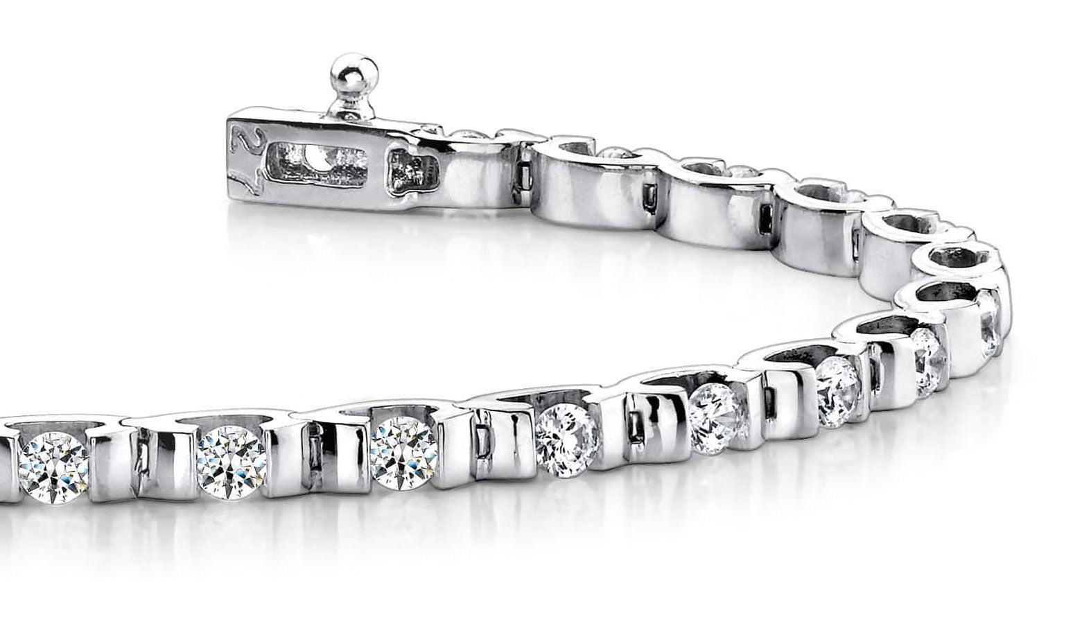 Tension Set Diamond Bracelet with 2.10 ct.(finished) 2.25mm