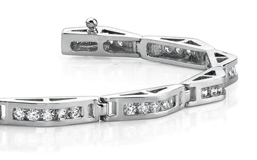 Bridge Link Diamond Bracelet Lab-Grown Diamond  with 1.98 ct.(finished) 2mm