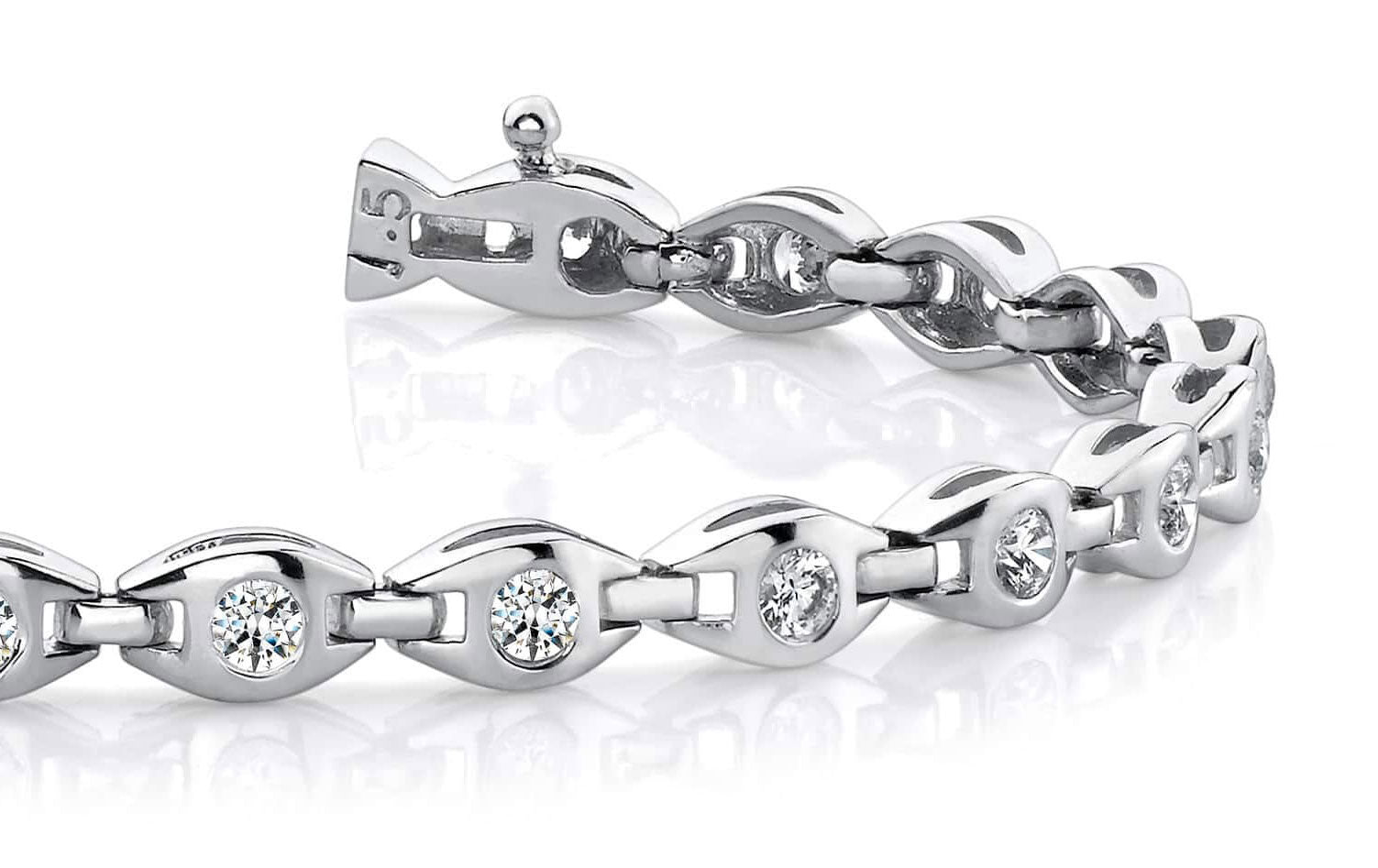 Linked Eye Diamond Bracelet with 0.99 ct.(finished) 2.1mm