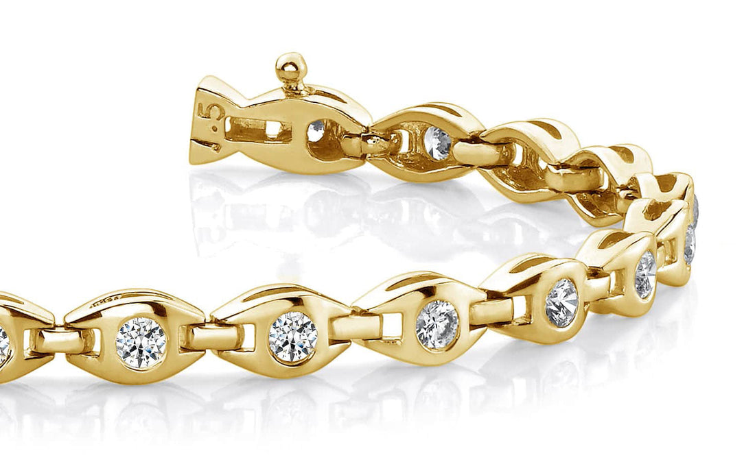 Linked Eye Diamond Bracelet with 1.54 ct.(finished) 2.7mm