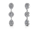 Dazzling Pear And Round Diamond Drop Earrings Lab-Grown Diamond  with 1.58 ct.(finished) 5x3mm, 1mm, 3.5mm