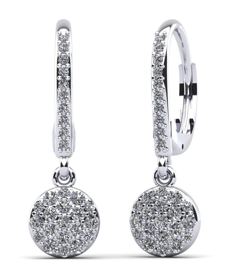 Sparkle Cluster Diamond Earrings Lab-Grown Diamond  with 0.61 ct.(finished) 1.1mm, 1.5mm