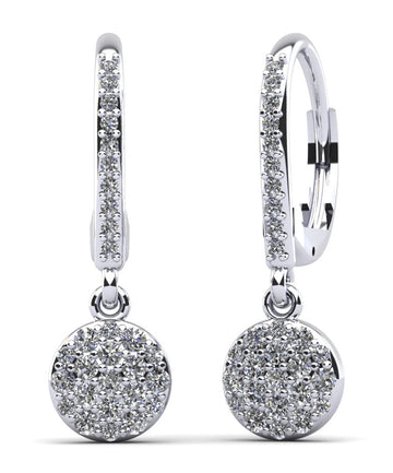 Sparkle Cluster Diamond Earrings Lab-Grown Diamond  with 0.61 ct.(finished) 1.1mm, 1.5mm