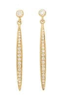 Pave Diamond Stiletto Drop Earrings