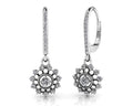 Diamond Starburst Shephard Hook Earrings Lab-Grown Diamond  with 0.72 ct.(finished) 1.5mm, 2.7mm