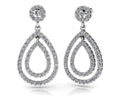 Double Teardrop Diamond Earrings Lab-Grown Diamond  with 1.15 ct.(finished) 1.2mm, 1.5mm, 2mm