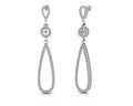 Long Teardrop Diamond Earrings Lab-Grown Diamond  with 1.11 ct.(finished) 1.1mm, 1.5mm, 2mm