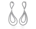 Curvy Teardrop Diamond Drop Earrings Lab-Grown Diamond  with 1.42 ct.(finished) 1.2mm