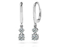 Double Drop Shiny Back Earrings Lab-Grown Diamond  with 0.72 ct.(finished) 3mm, 4mm