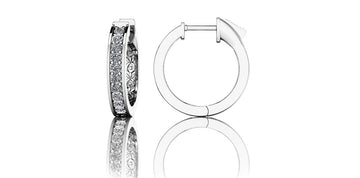 Petit Shared Prong Single Row Diamond Hoops Lab-Grown Diamond  with 0.92 ct.(finished) 2.4mm
