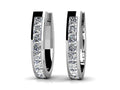 Channel Set Princess Diamond Hoop Earrings Lab-Grown Diamond  with 1.10 ct.(finished) 2.0mm