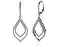 Open Double Leaf Diamond Drop Earrings Diamond  with 1.22 ct.(finished) 1.0mm, 1.1mm